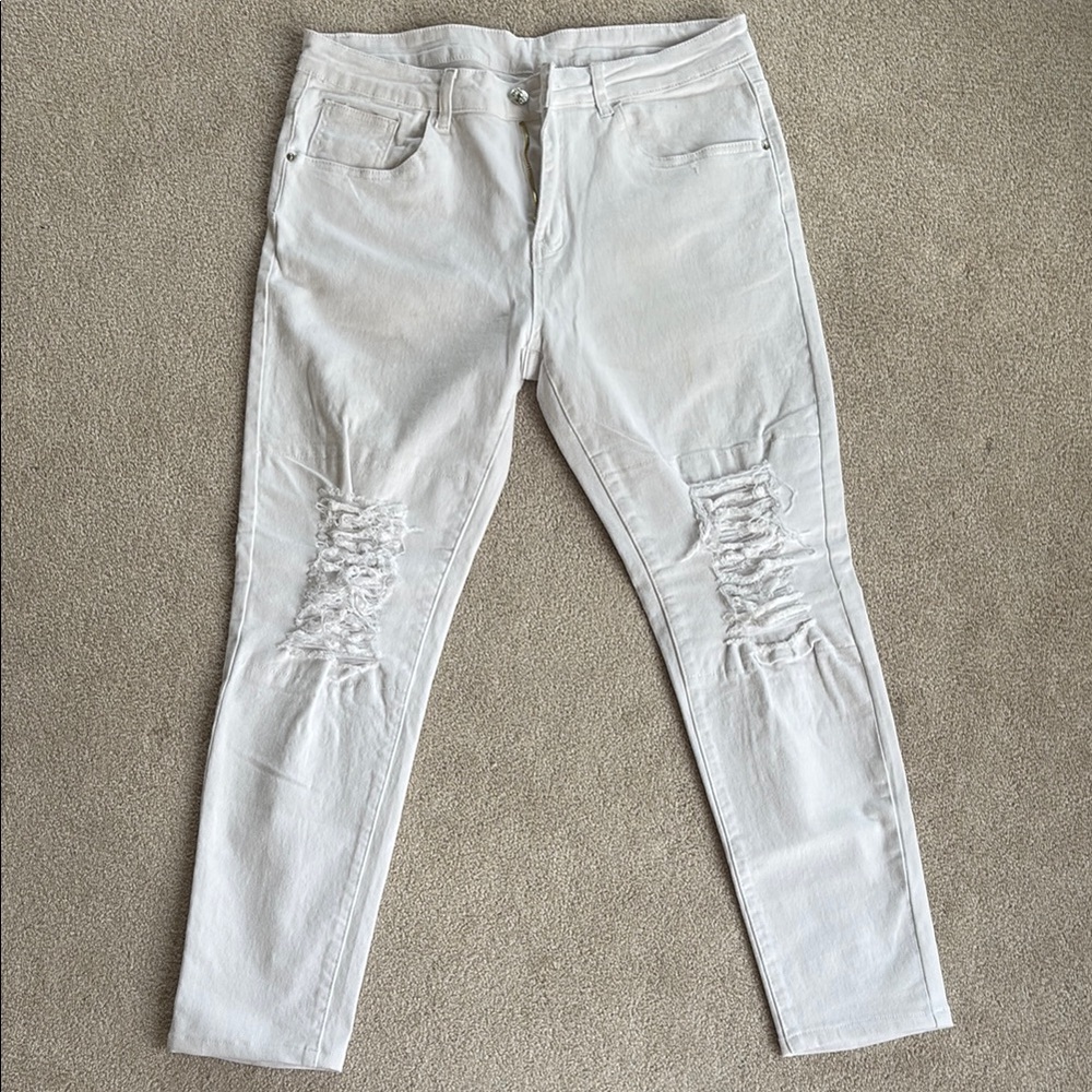 SHEIN Men's Skinny Jeans - White